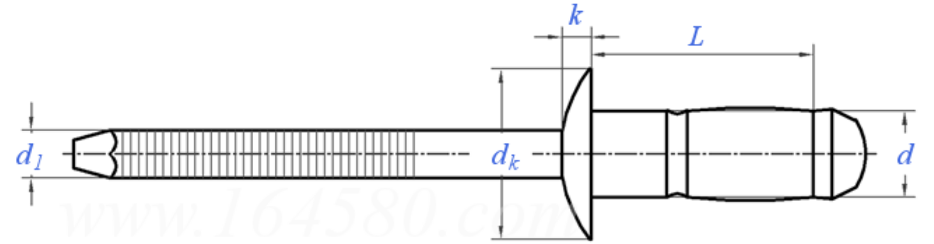 圓頭單鼓拉釘 圓頭單鼓拉釘