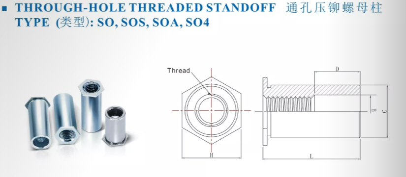 通孔壓鉚螺柱 通孔壓鉚螺柱